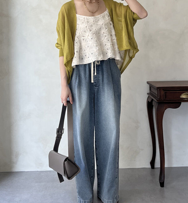  「【WEB限定】ストローヤーンボレロカーディガン」|カーディガン|