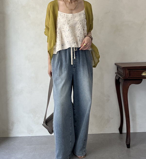  「【WEB限定】ストローヤーンボレロカーディガン」|カーディガン|