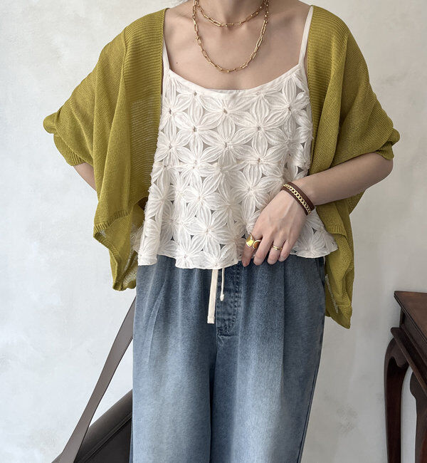  「【WEB限定】ストローヤーンボレロカーディガン」|カーディガン|