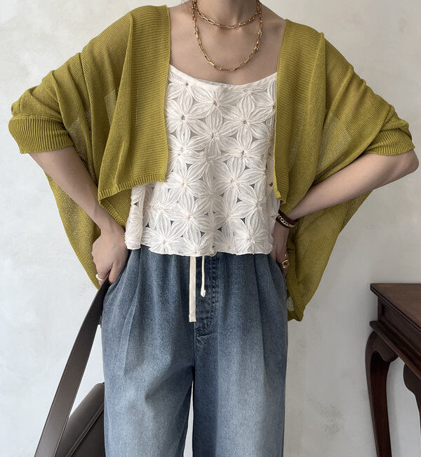  「【WEB限定】ストローヤーンボレロカーディガン」|カーディガン|