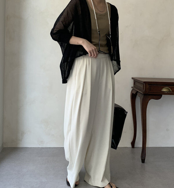  「【WEB限定】ストローヤーンボレロカーディガン」|カーディガン|