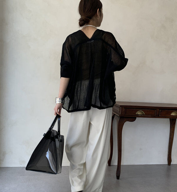  「【WEB限定】ストローヤーンボレロカーディガン」|カーディガン|