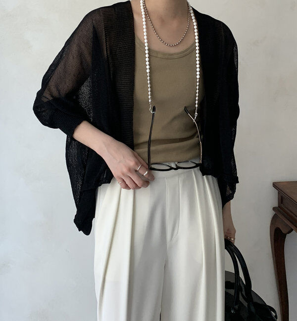  「【WEB限定】ストローヤーンボレロカーディガン」|カーディガン|