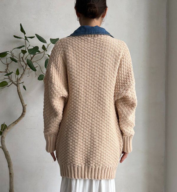  「【WEB限定】デニム切替ニットッジャケット」|カーディガン|