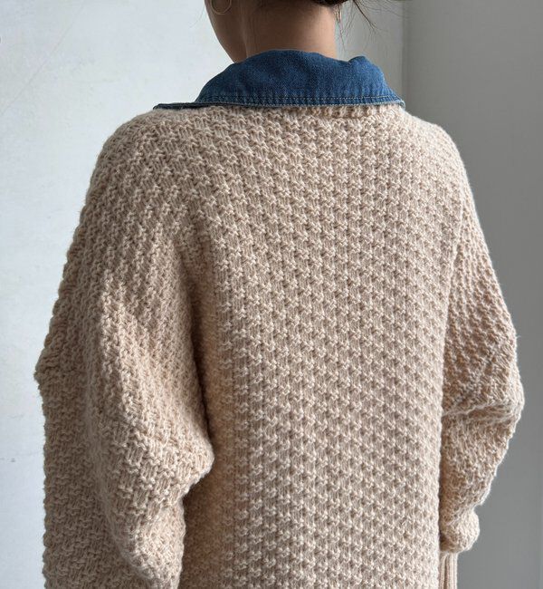  「【WEB限定】デニム切替ニットッジャケット」|カーディガン|