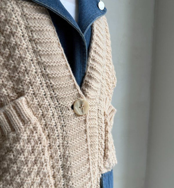  「【WEB限定】デニム切替ニットッジャケット」|カーディガン|