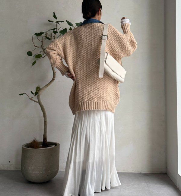  「【WEB限定】デニム切替ニットッジャケット」|カーディガン|