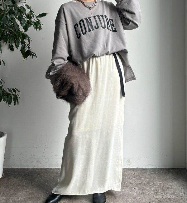  「前後ロゴプリント裏起毛プルオーバー」|Tシャツ・カットソー|