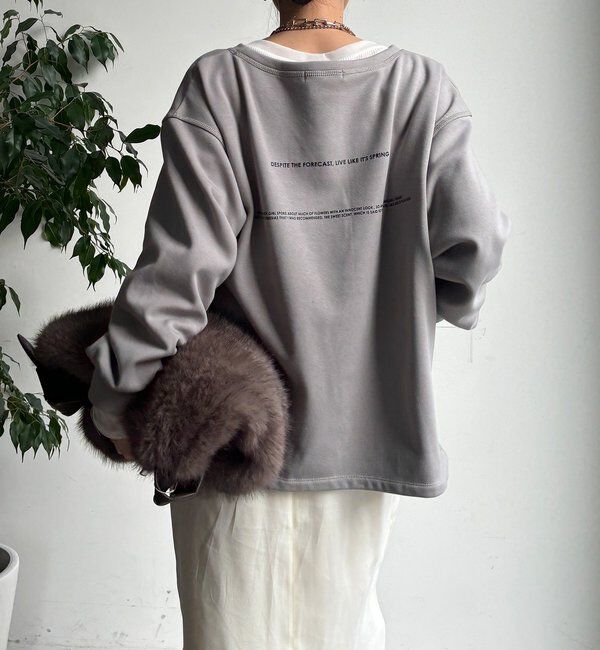  「前後ロゴプリント裏起毛プルオーバー」|Tシャツ・カットソー|