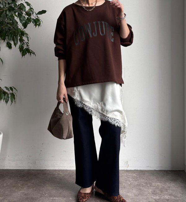  「前後ロゴプリント裏起毛プルオーバー」|Tシャツ・カットソー|