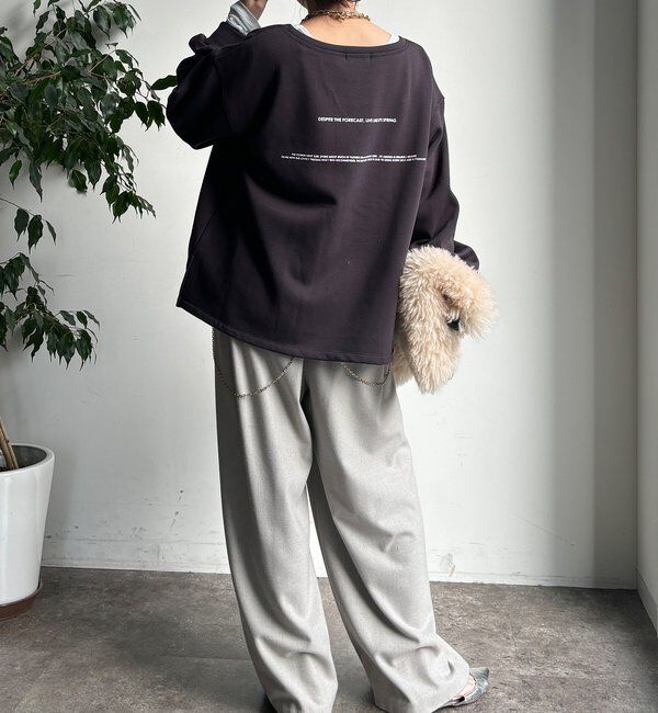  「前後ロゴプリント裏起毛プルオーバー」|Tシャツ・カットソー|