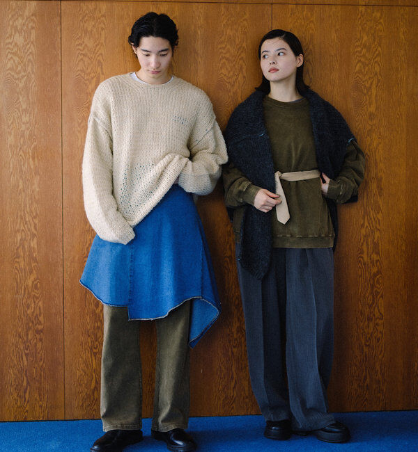  「【WHIMSIC/SETUP対応】アシッドウォッシュドカットーソーパンツ」|チノ|