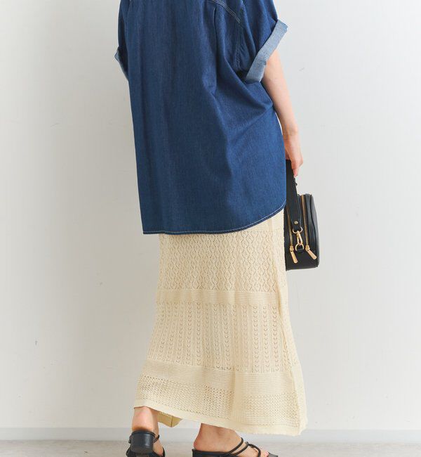 「《セットアップ対応》透かし編みフレアスカート」|スカート|