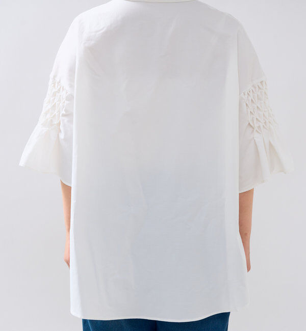  「《きちんと感をプラス》モイストブロードブラウス」|シャツ・ブラウス|