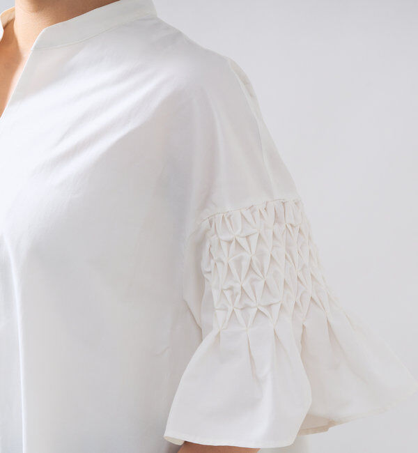  「《きちんと感をプラス》モイストブロードブラウス」|シャツ・ブラウス|