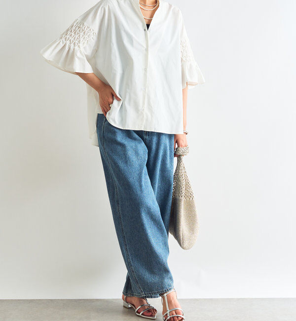  「《きちんと感をプラス》モイストブロードブラウス」|シャツ・ブラウス|