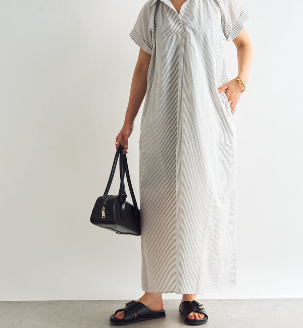  「《さらっと涼しい》シアーサッカーシャツワンピース」|その他|