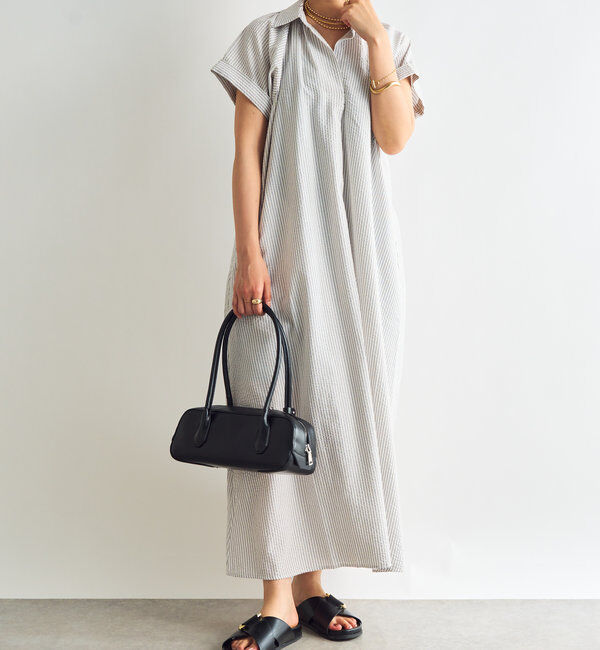  「《さらっと涼しい》シアーサッカーシャツワンピース」|その他|