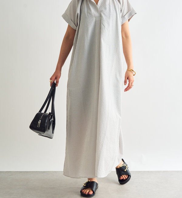  「《さらっと涼しい》シアーサッカーシャツワンピース」|その他|