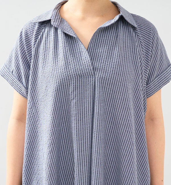  「《さらっと涼しい》シアーサッカーシャツワンピース」|その他|