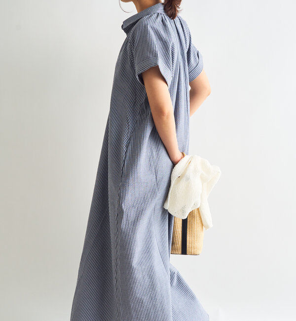  「《さらっと涼しい》シアーサッカーシャツワンピース」|その他|