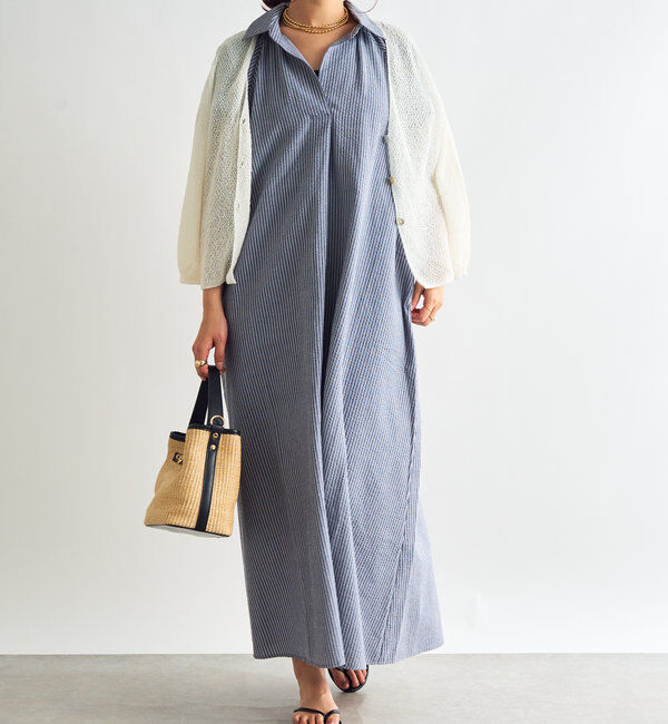  「《さらっと涼しい》シアーサッカーシャツワンピース」|その他|