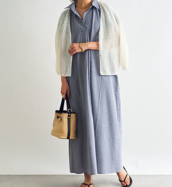  「《さらっと涼しい》シアーサッカーシャツワンピース」|その他|