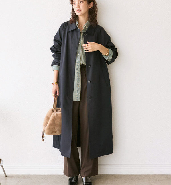  「【MONN.:. (モン)】オーバーステンカラーコート」|その他|ネイビー