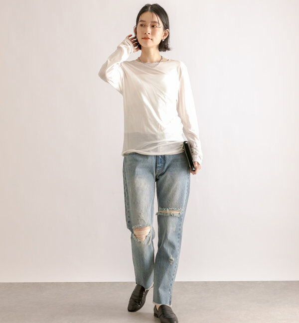  「【MONN.:.(モン)】シアーロンT」|Tシャツ・カットソー|