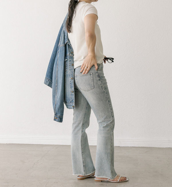  「【MONN.:. (モン)】フレアデニム」|デニム|