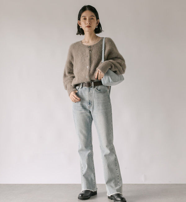  「【MONN.:. (モン)】フレアデニム」|デニム|