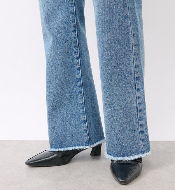  「【MONN.:. (モン)】フレアデニム」|デニム|