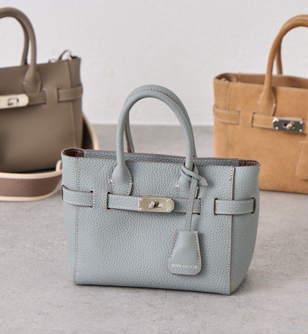  「予約【実用性抜群】ひねり金具ミニトートバッグ」|クラッチバッグ|サックスブルー