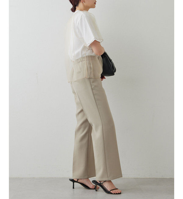  「【サイズ展開あり】ジャージーセミフレアパンツ」|スラックス|