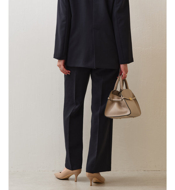  「【サイズ展開あり】ジャージーセミフレアパンツ」|スラックス|