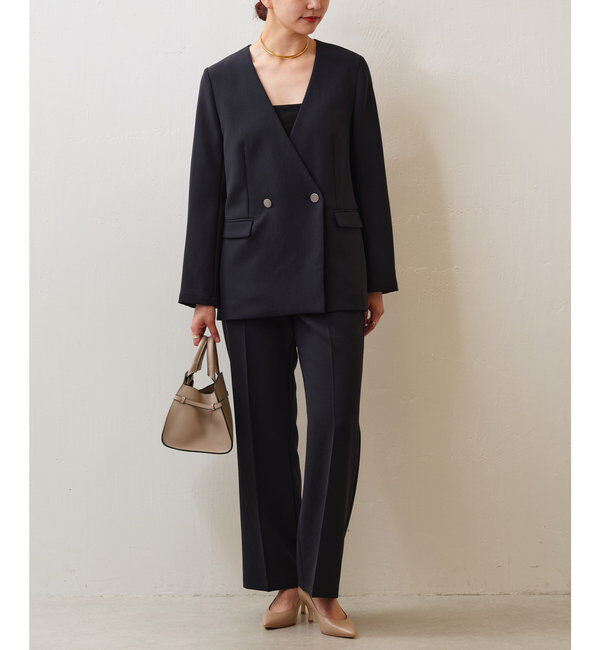  「【サイズ展開あり】ジャージーセミフレアパンツ」|スラックス|