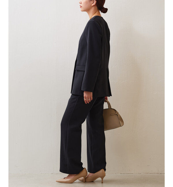  「【サイズ展開あり】ジャージーセミフレアパンツ」|スラックス|