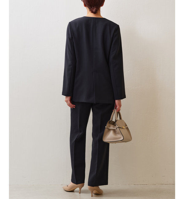  「【サイズ展開あり】ジャージーセミフレアパンツ」|スラックス|