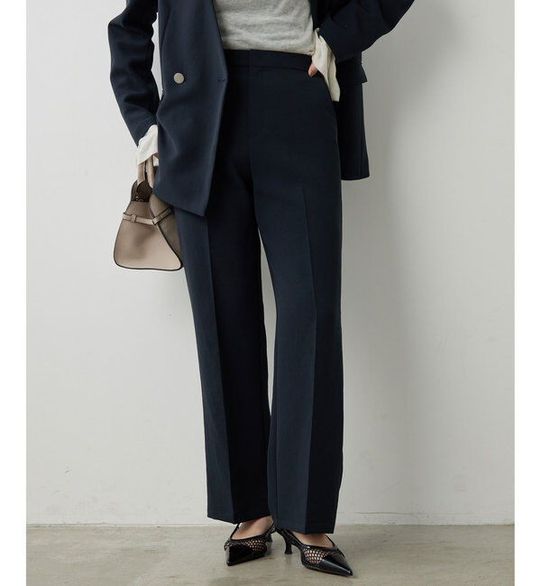  「【サイズ展開あり】ジャージーセミフレアパンツ」|スラックス|