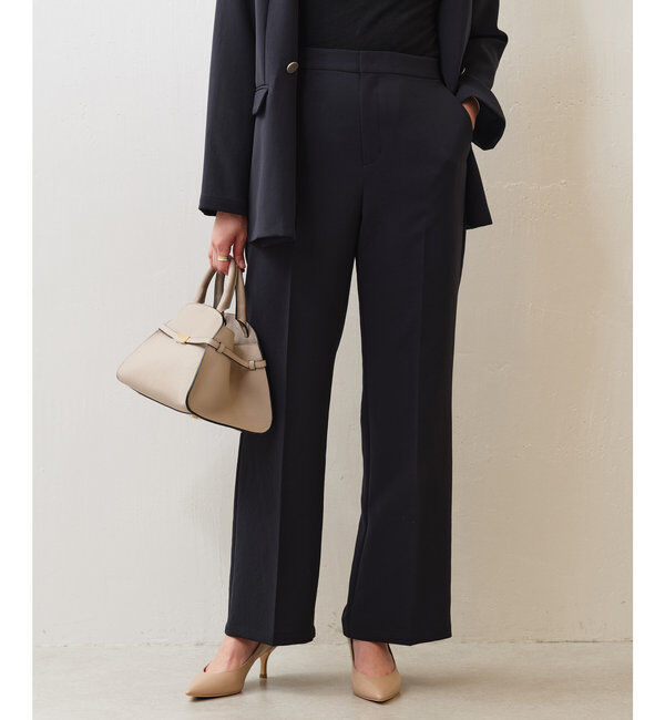  「【サイズ展開あり】ジャージーセミフレアパンツ」|スラックス|