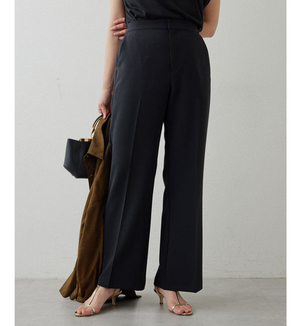  「【サイズ展開あり】ジャージーセミフレアパンツ」|スラックス|