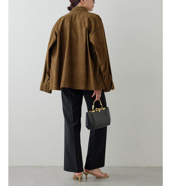  「【サイズ展開あり】ジャージーセミフレアパンツ」|スラックス|