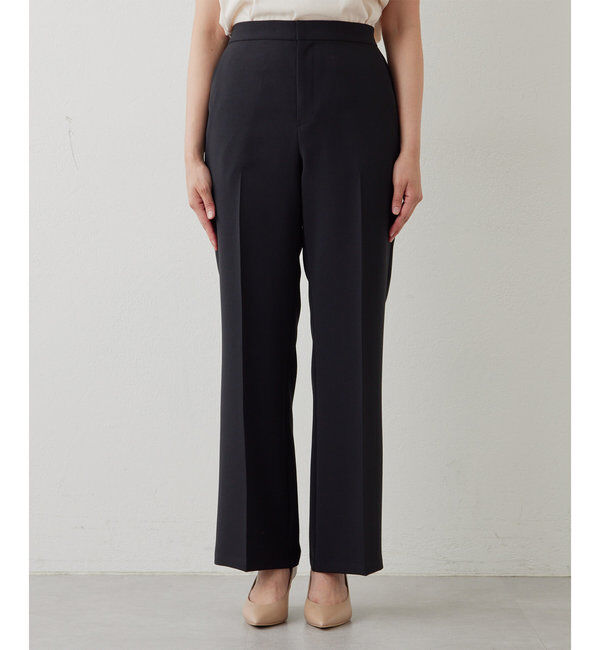  「【サイズ展開あり】ジャージーセミフレアパンツ」|スラックス|