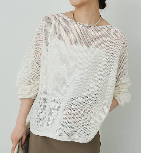  「リネンメッシュプルオーバー」|ニット・セーター|