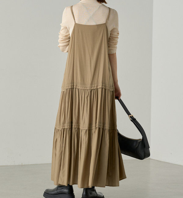  「【3サイズ展開】サテンティアードキャミワンピース」|ワンピース|