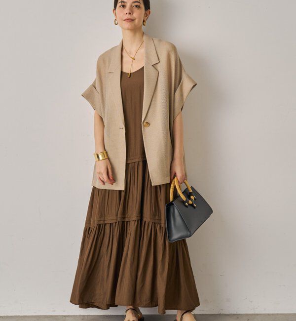  「【3サイズ展開】サテンティアードキャミワンピース」|ワンピース|