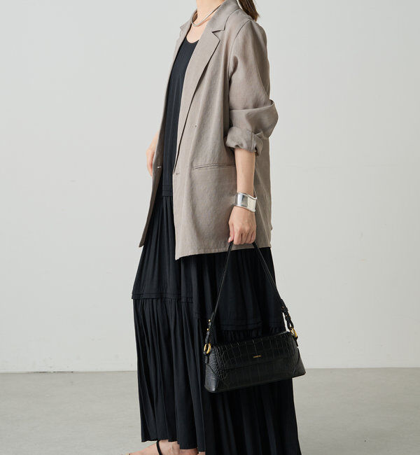  「【3サイズ展開】サテンティアードキャミワンピース」|ワンピース|