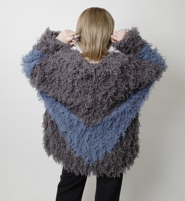  「【HiNT/ヒント】 ループヤーンニットブルゾン」|カーディガン|