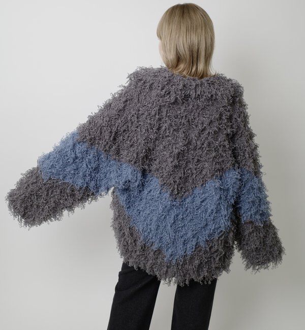  「【HiNT/ヒント】 ループヤーンニットブルゾン」|カーディガン|