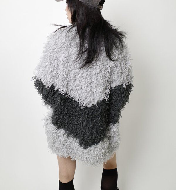  「【HiNT/ヒント】 ループヤーンニットブルゾン」|カーディガン|